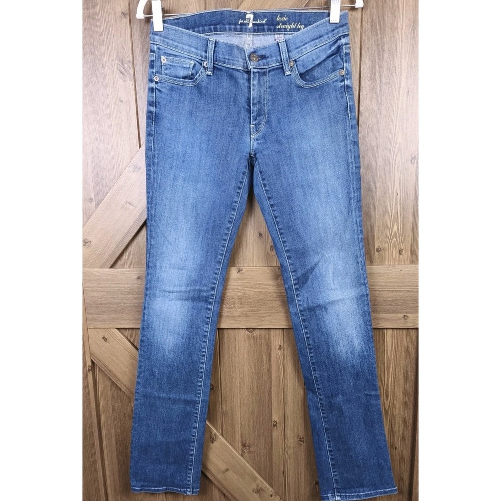 7 For All Mankind Women's Straight Leg Jeans - Medium Blue Wash